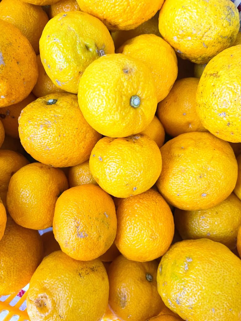 季節の和菓子:ゆずカステラに使用している柚子